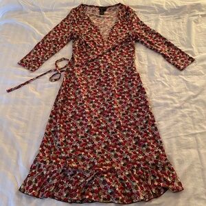 Floral Wrap Dress | Flirty & Feminine | Size L (Fits M)